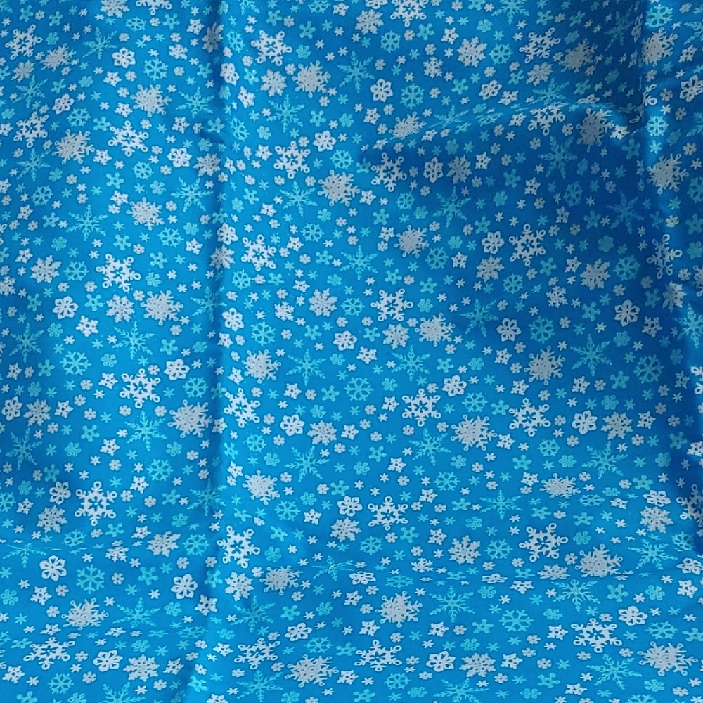 Blue and White Snowflake Fabric